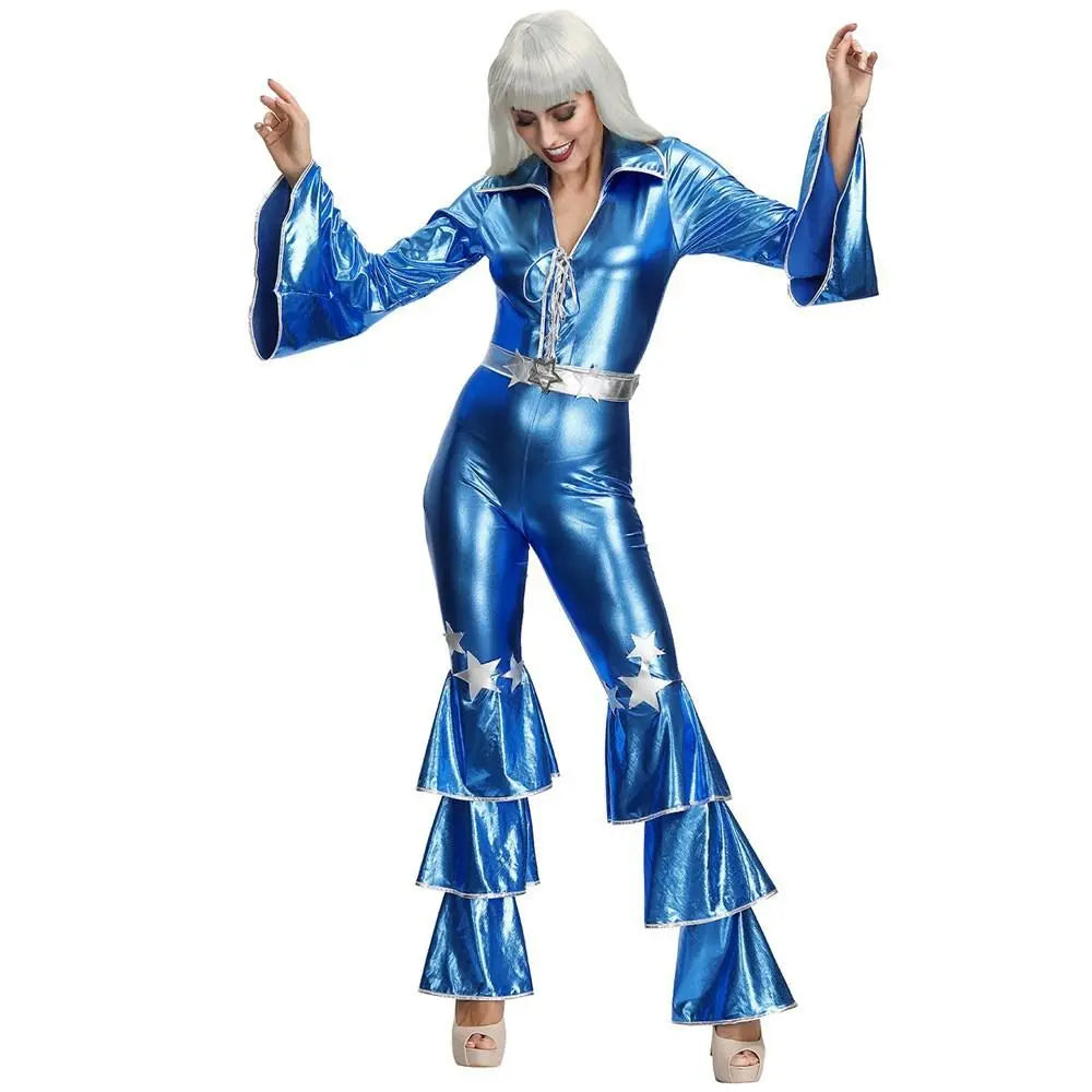 1970s Dancing Dream Blue 70s Costumes| PajmasBuy