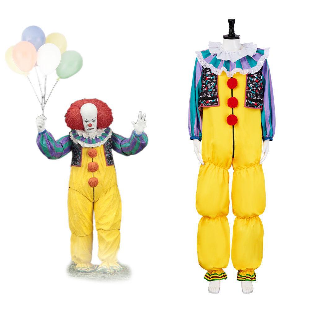 1990 Horror Movie IT The Clown Killer Pennywise Costume Cosplay Outfit Halloween - Pajamasbuy