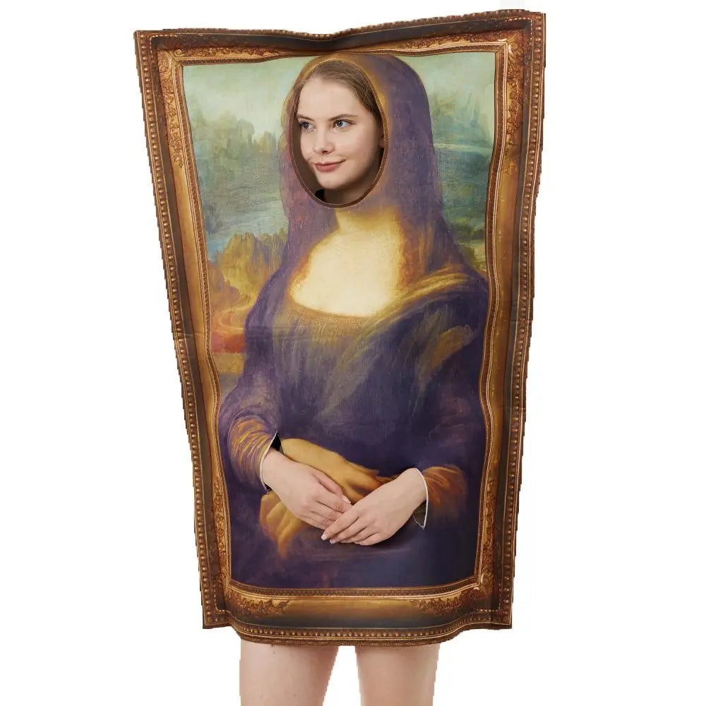 Adult Spoof Murals Mona Lisa 1/4 Artist Costume Funny Novelty Halloween Prank - Pajamasbuy