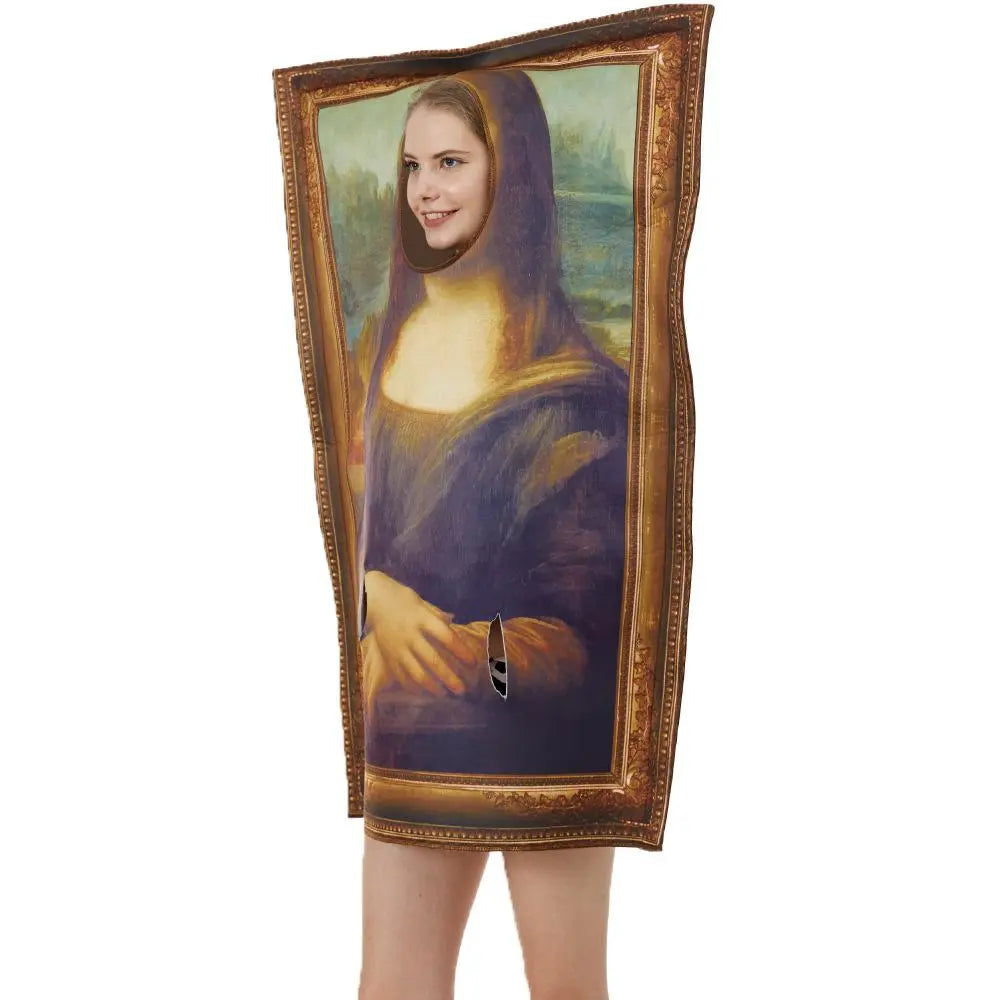 Adult Spoof Murals Mona Lisa 1/4 Artist Costume Funny Novelty Halloween Prank - Pajamasbuy