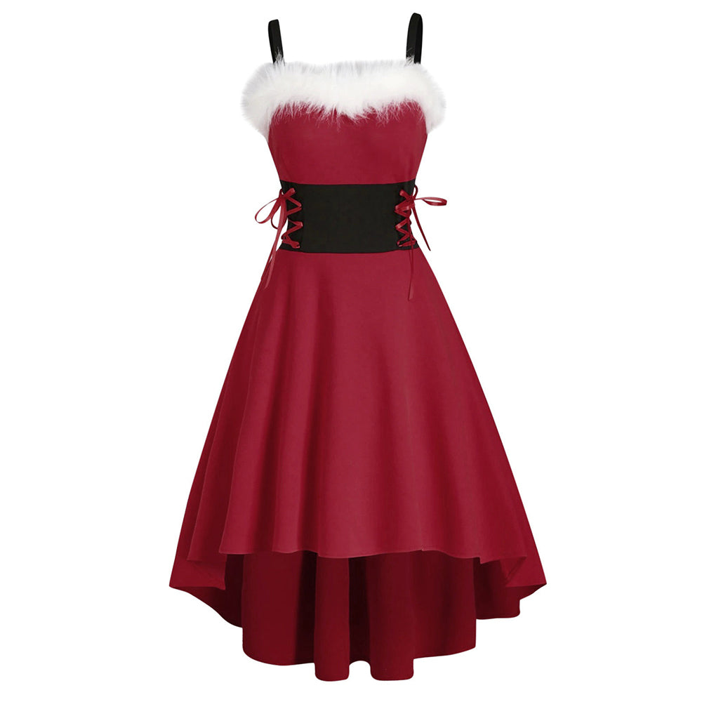 Women's Christmas Costumes Irregular Suspender Party Dress