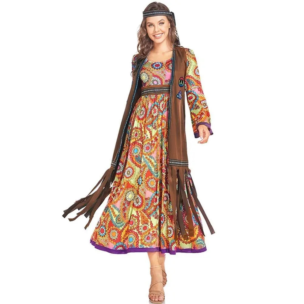 60 - 70s Retro Disco Hippie Halloween Costume Carnival Ballroom Performance Costume - Pajamasbuy