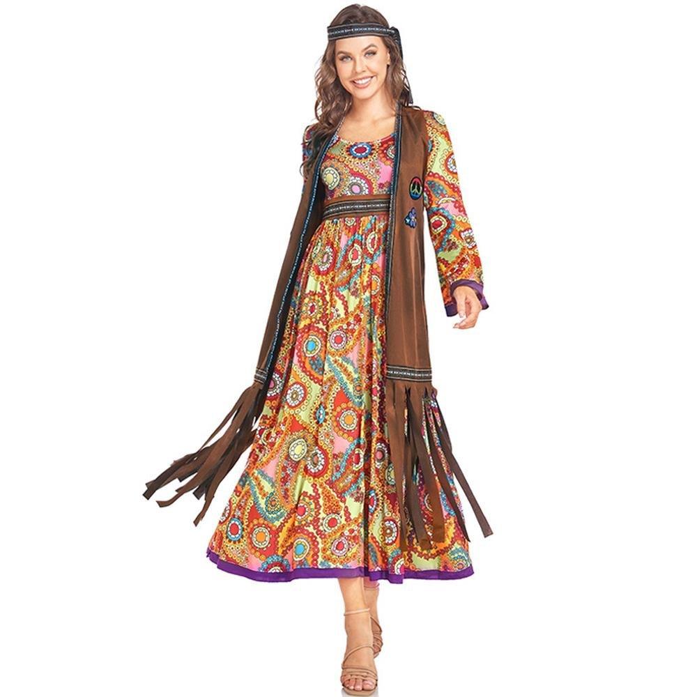 60 - 70s Retro Disco Hippie Halloween Costume Carnival Ballroom Performance Costume - Pajamasbuy