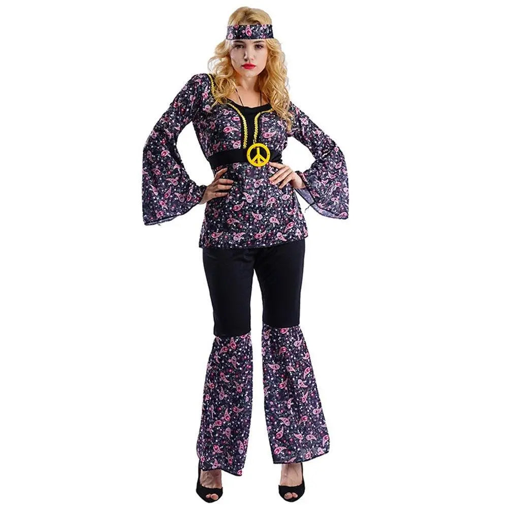 70s Costumes Hip Hop Rock Hippie Vintage Cosplay Halloween Outfit - Pajamasbuy