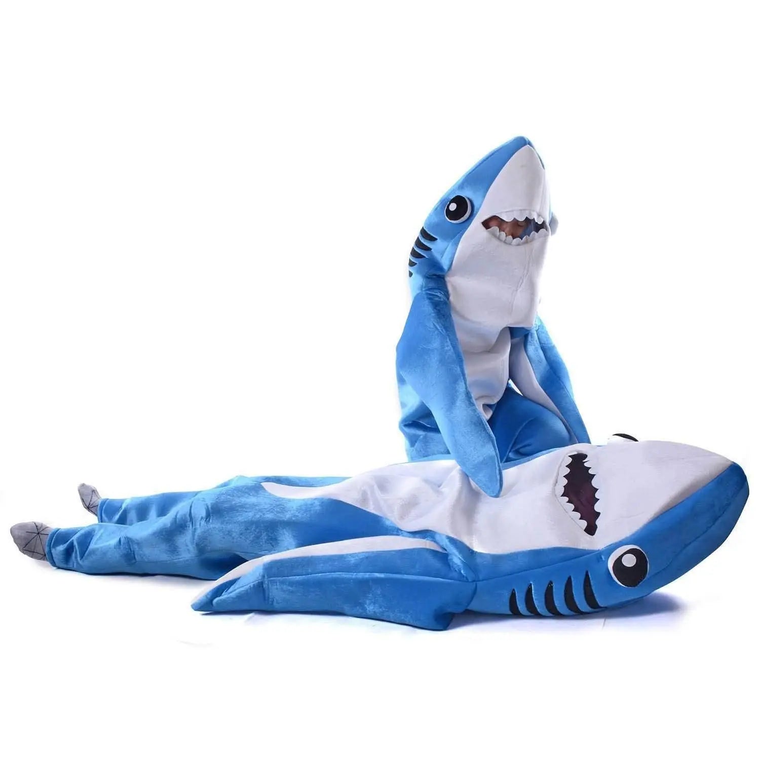 Adult Animal Shark Costumes Funny Fleece Onesie Outfit Jumpsuit Halloween - Pajamasbuy