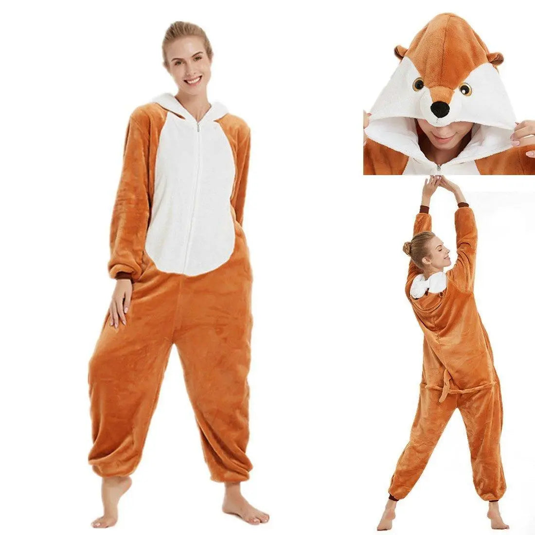 Adult Banded Mongoose Animal Kigurumi Onesie Pajamas Costume - Pajamasbuy