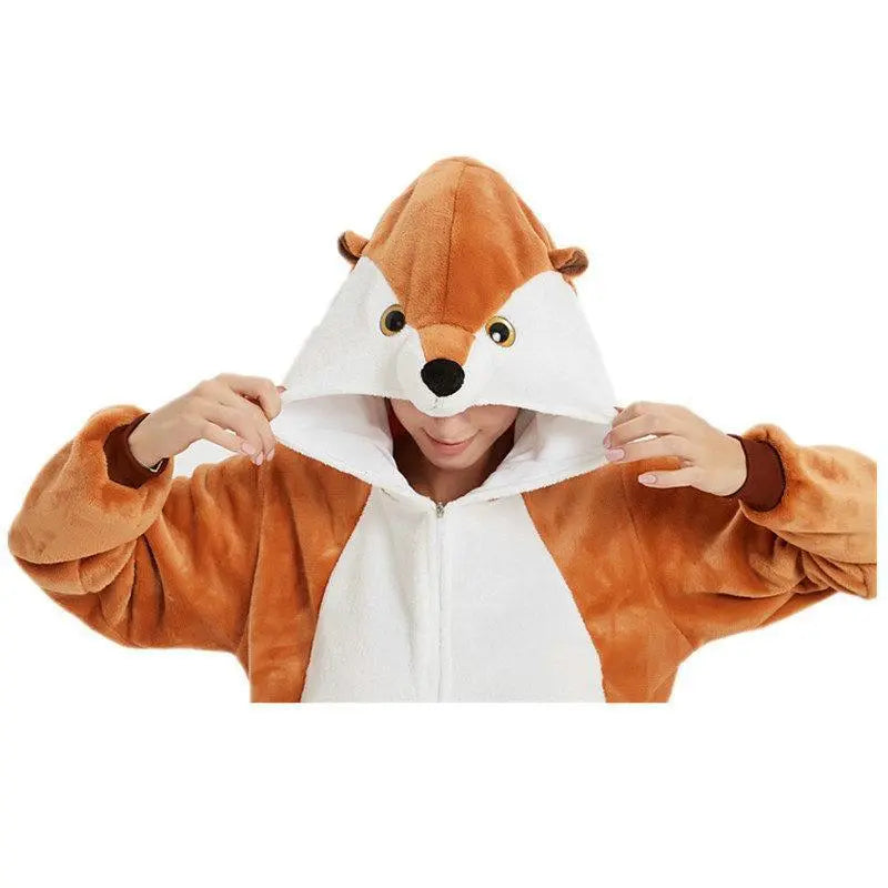 Adult Banded Mongoose Animal Kigurumi Onesie Pajamas Costume - Pajamasbuy