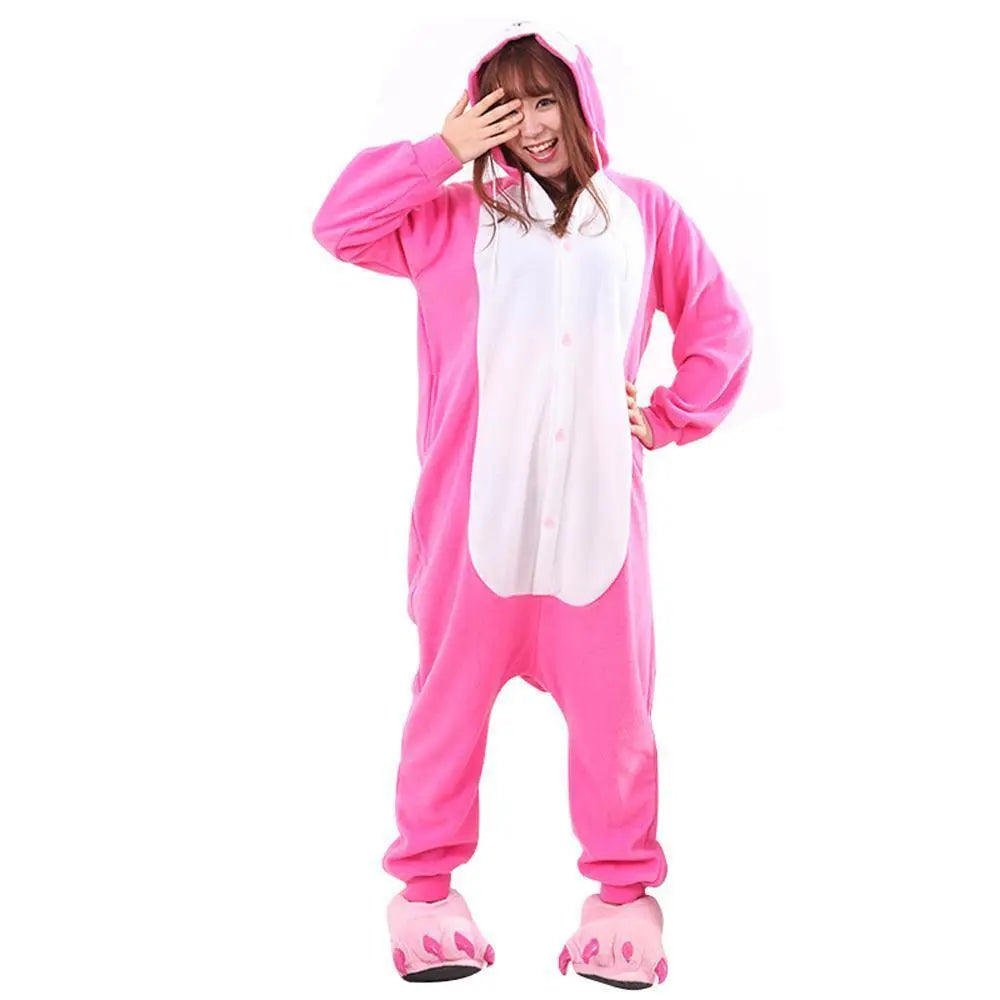 Adult Easter Bunny Rabbit Kigurumi Onesie Warm Hoodie Costume Pajamas - Pajamasbuy