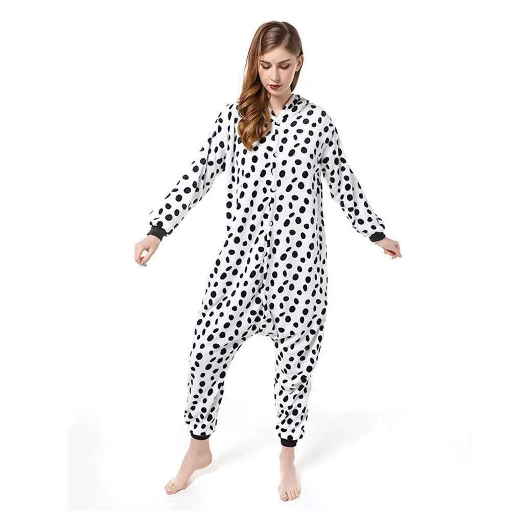 Adult New Long Dalmatian Dog Kigurumi Onesies Pajamas Costume - Pajamasbuy