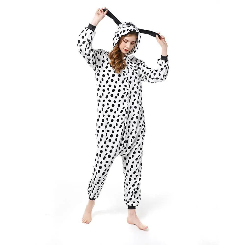 Adult New Long Dalmatian Dog Kigurumi Onesies Pajamas Costume - Pajamasbuy