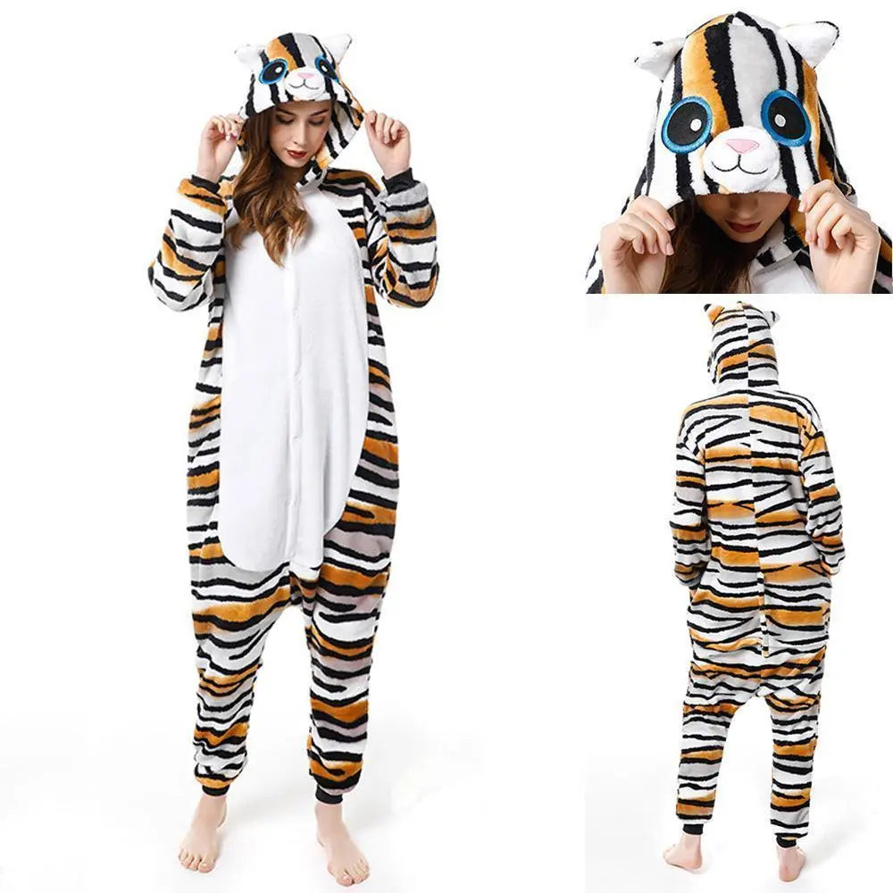 Adult New Tiger cat Kigurumi Onesies Pajamas Costume - Pajamasbuy