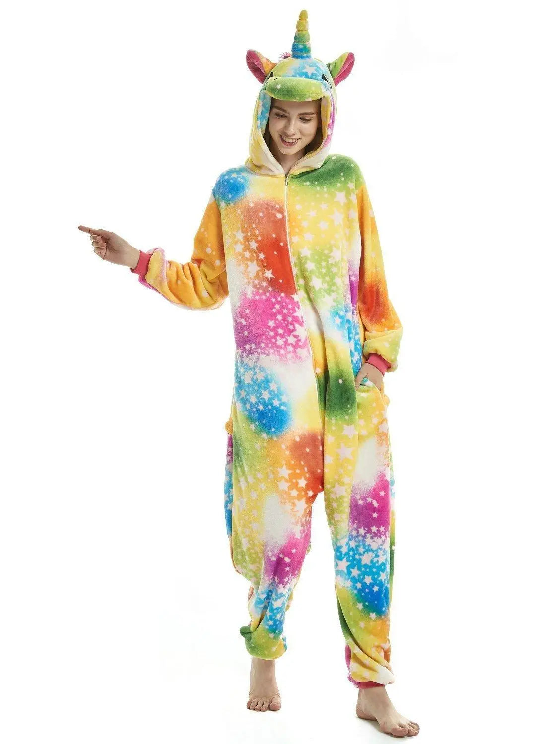 Adult Rainbow Unicorn Costume Kigurumi Onesies Pajamas - Pajamasbuy