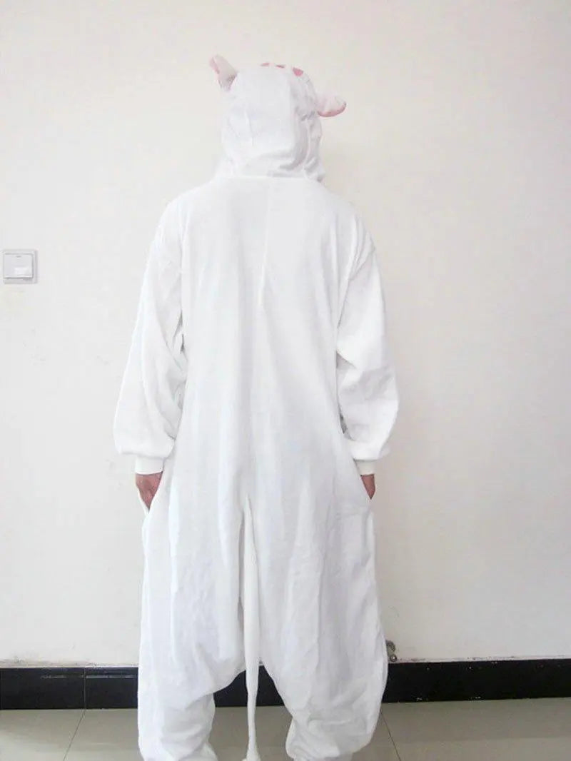 Adult white cat Onesies Hoodie kigurumi costume Pajamas - Pajamasbuy