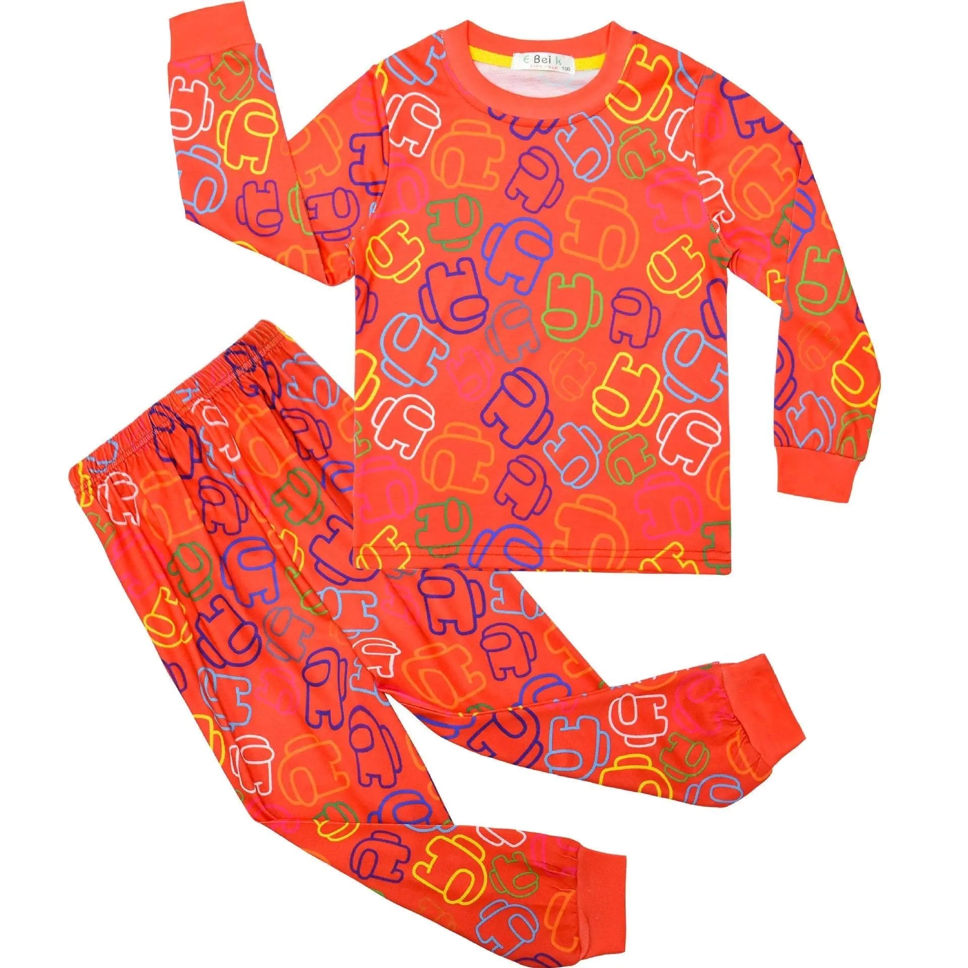 Among us Kids Sleepwear Cotton Long Sleeve Tops & Pants Boy Pajamas Set - Pajamasbuy