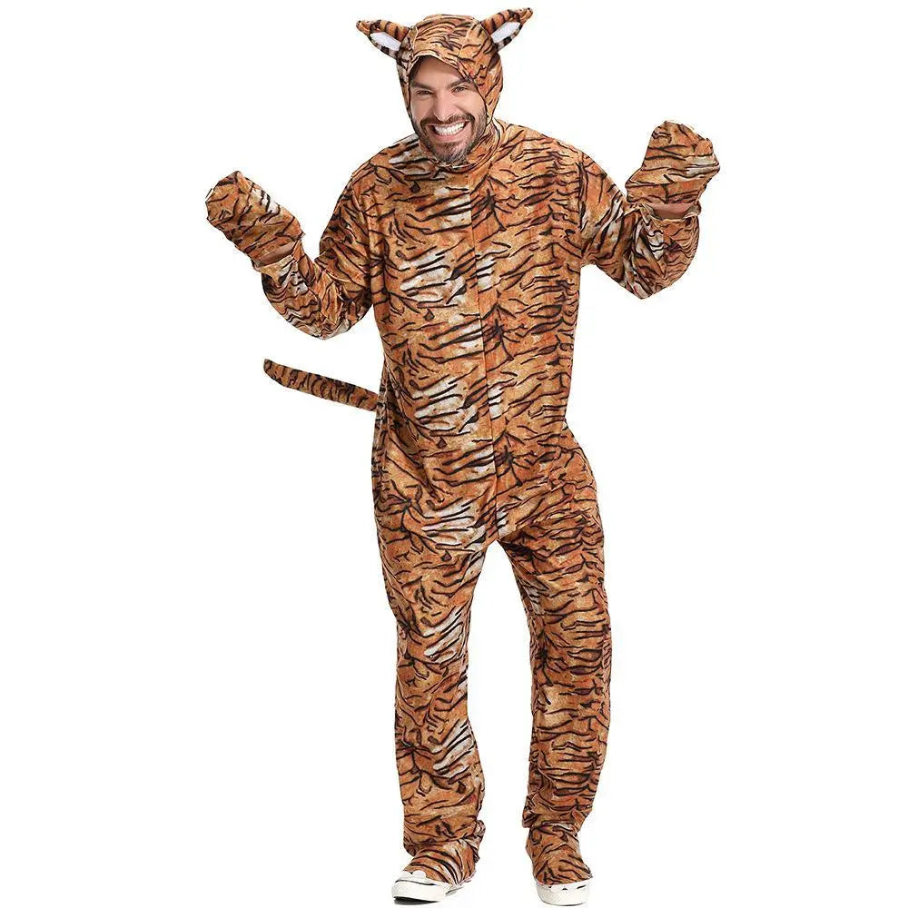 Animal Tiger Adult Jumpsuit Cosplay Costume Outfits Carnival Suit - Pajamasbuy