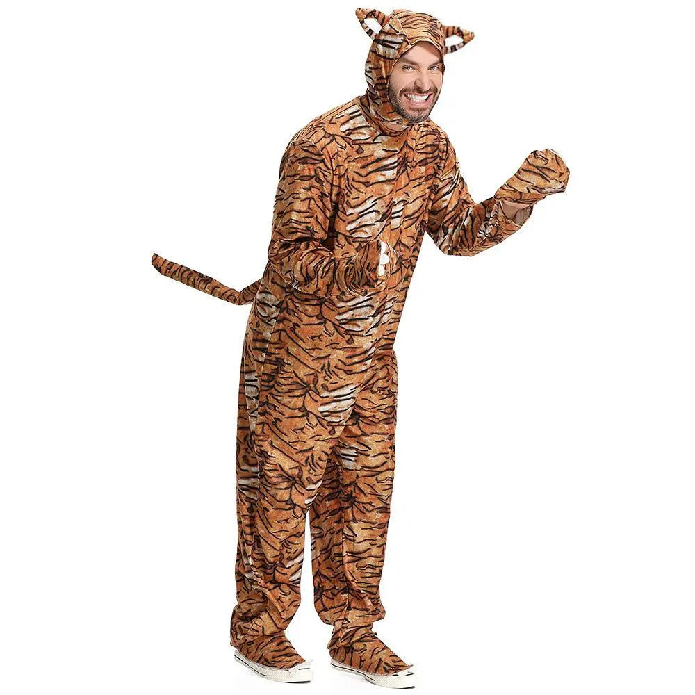 Animal Tiger Adult Jumpsuit Cosplay Costume Outfits Carnival Suit - Pajamasbuy