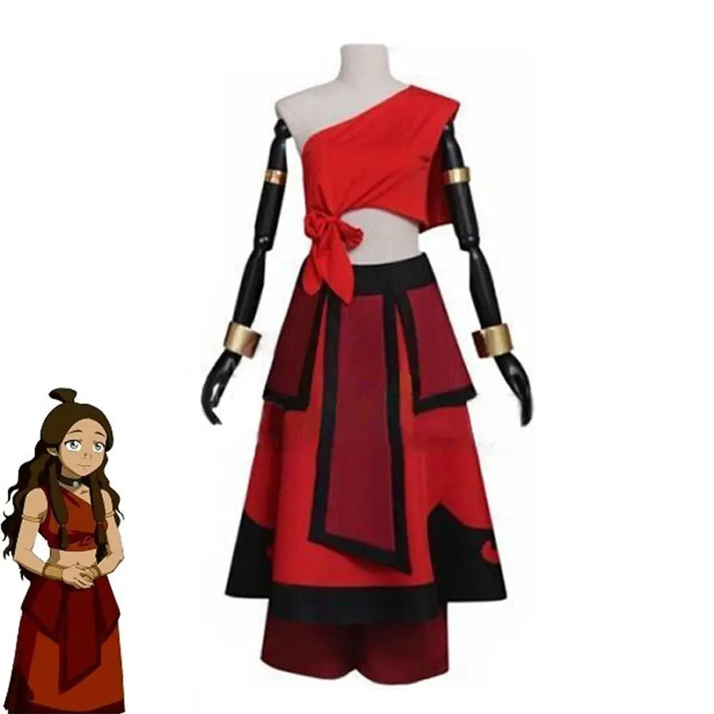 Anime Avatar The Last Airbender Katara Fire Nation Cosplay Costume Halloween Party Outfits Dress For Women - Pajamasbuy