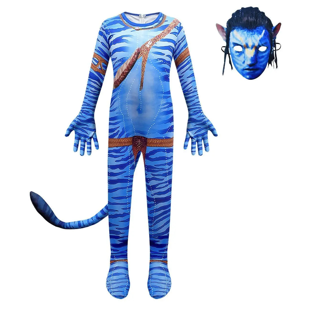 Avatar: The Way of Water Costume Blue Cosplay zentai jumpsuit For Kids - Pajamasbuy