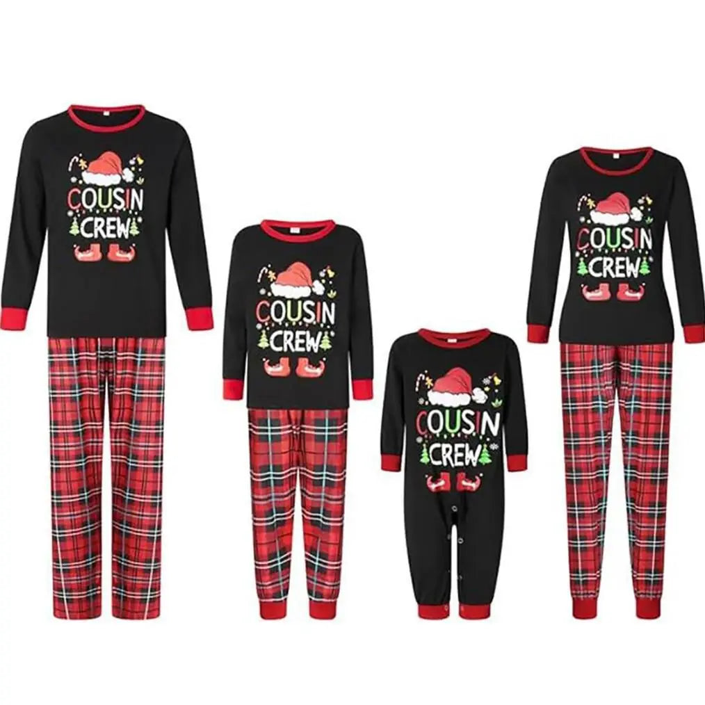 Black Elk Print Plaid Christmas Family Couples Matching Pajamas Party Sets - Pajamasbuy