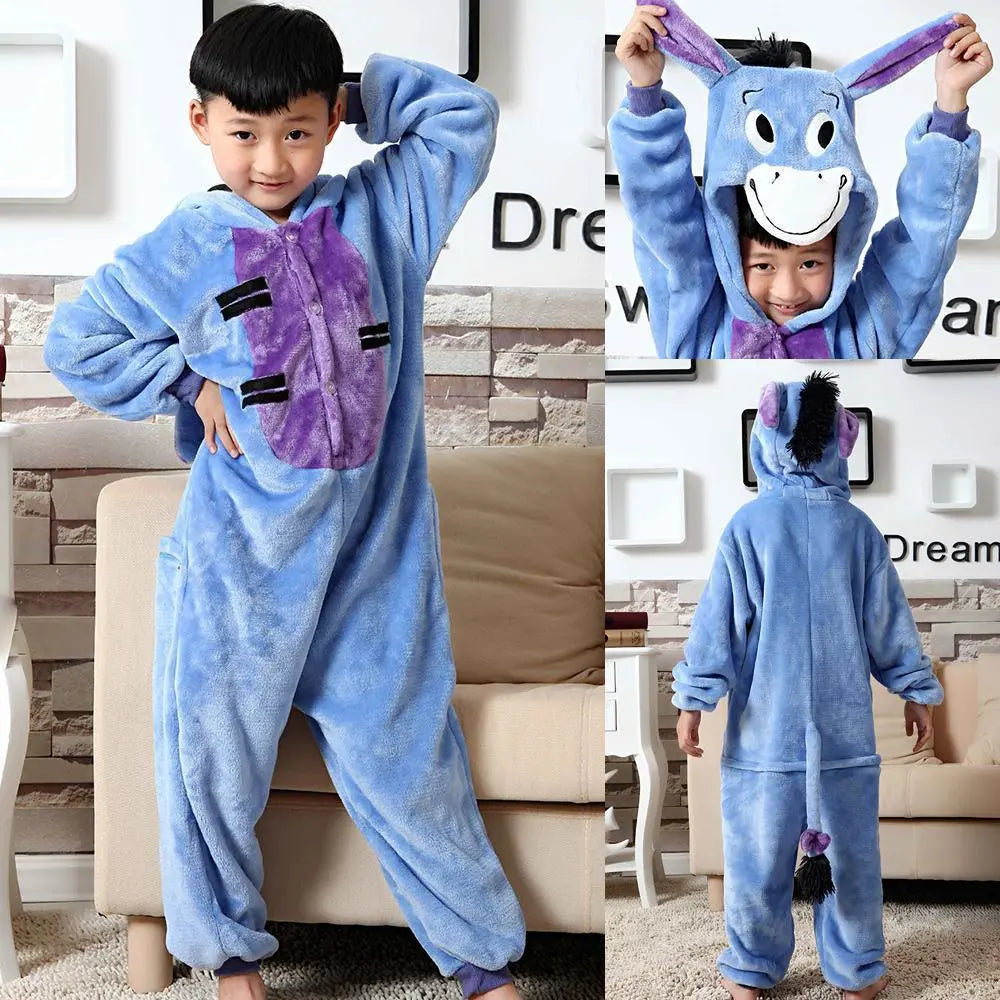 Blue Eeyore Donkey Kid Kigurumi Onesies Pajamas gift Costume - Pajamasbuy