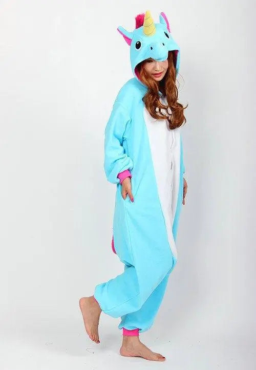 Blue Unicorn Onesies Pajama Kigurumi Costume Long Sleeves - Pajamasbuy