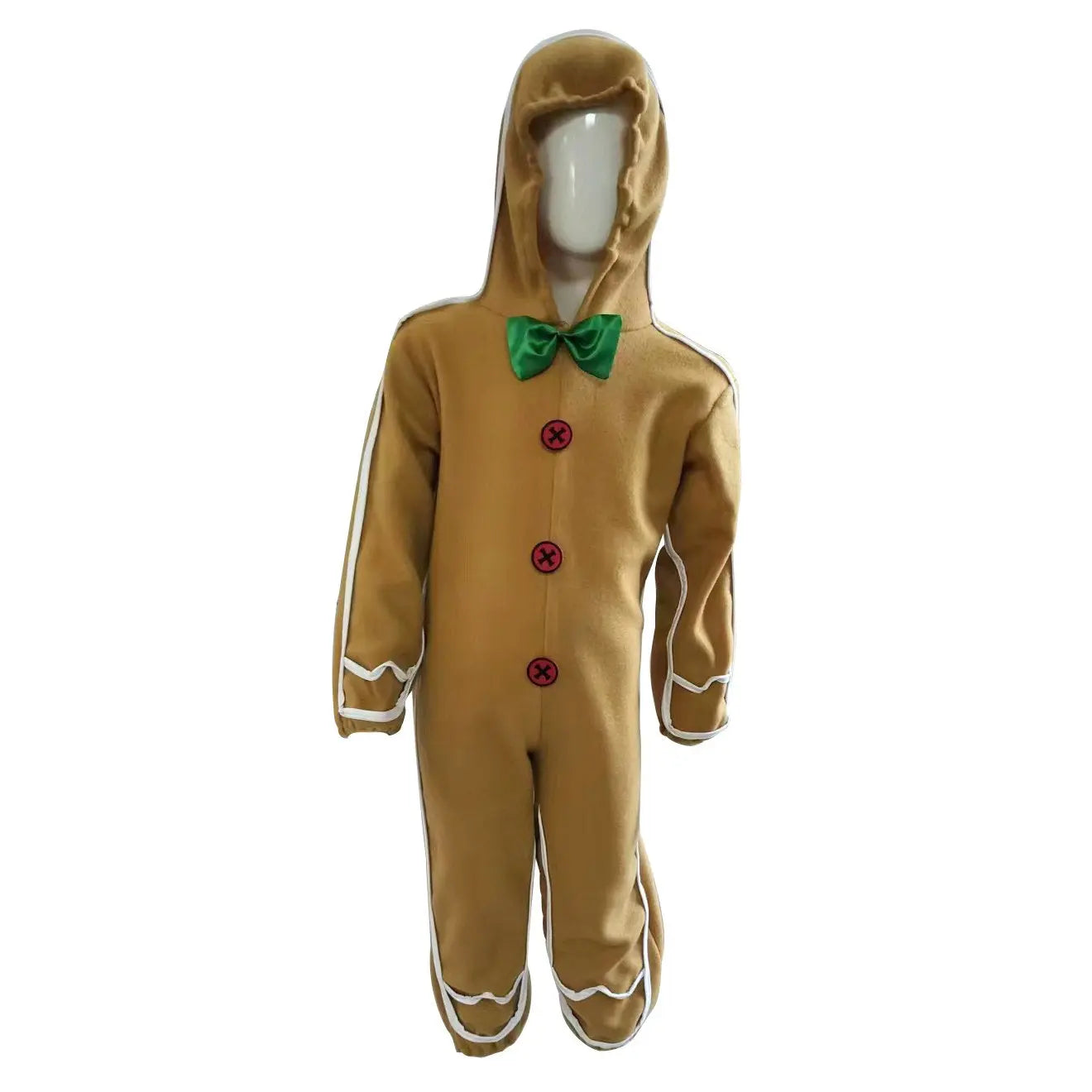 Children's Christmas Gingerbread Man Cosplay Costume One-Piece Pajamas - PajmasBuy