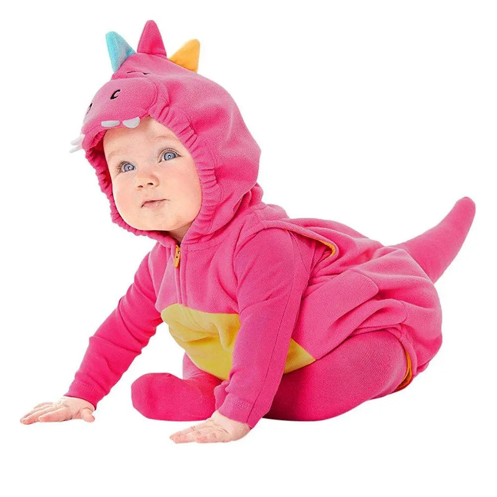 Children's Costume Cute Dinosaur Rose Red Shape One - piece Romper - Pajamasbuy