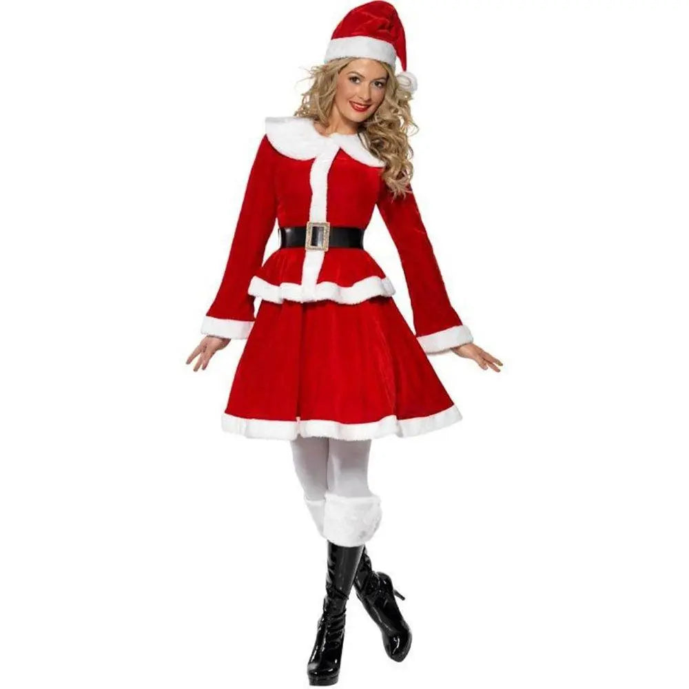 Christmas Costumes Red Princess Dress with Long Sleeves - Pajamasbuy