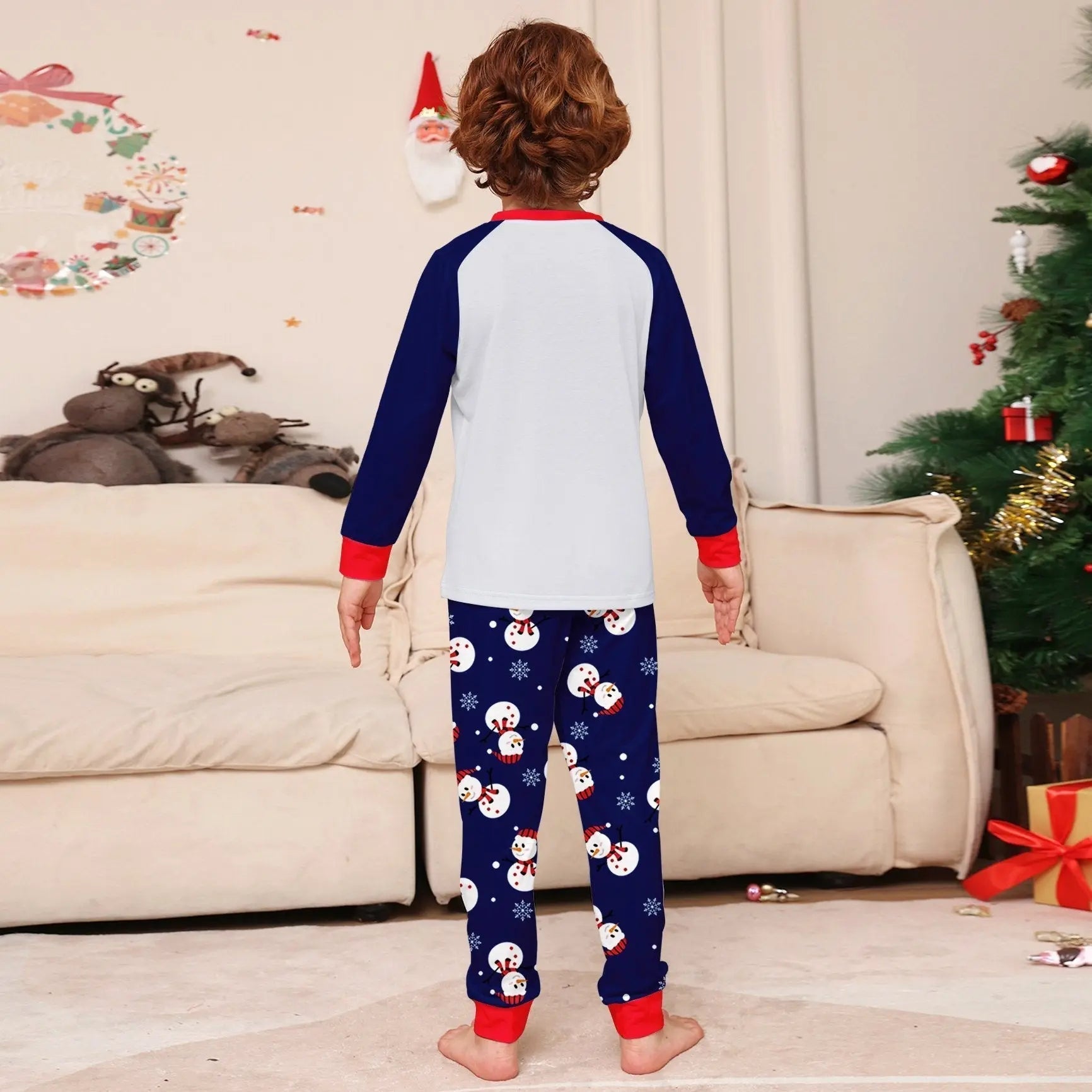 Christmas White Snowman Print Family Matching Pajamas Party Sets - Pajamasbuy