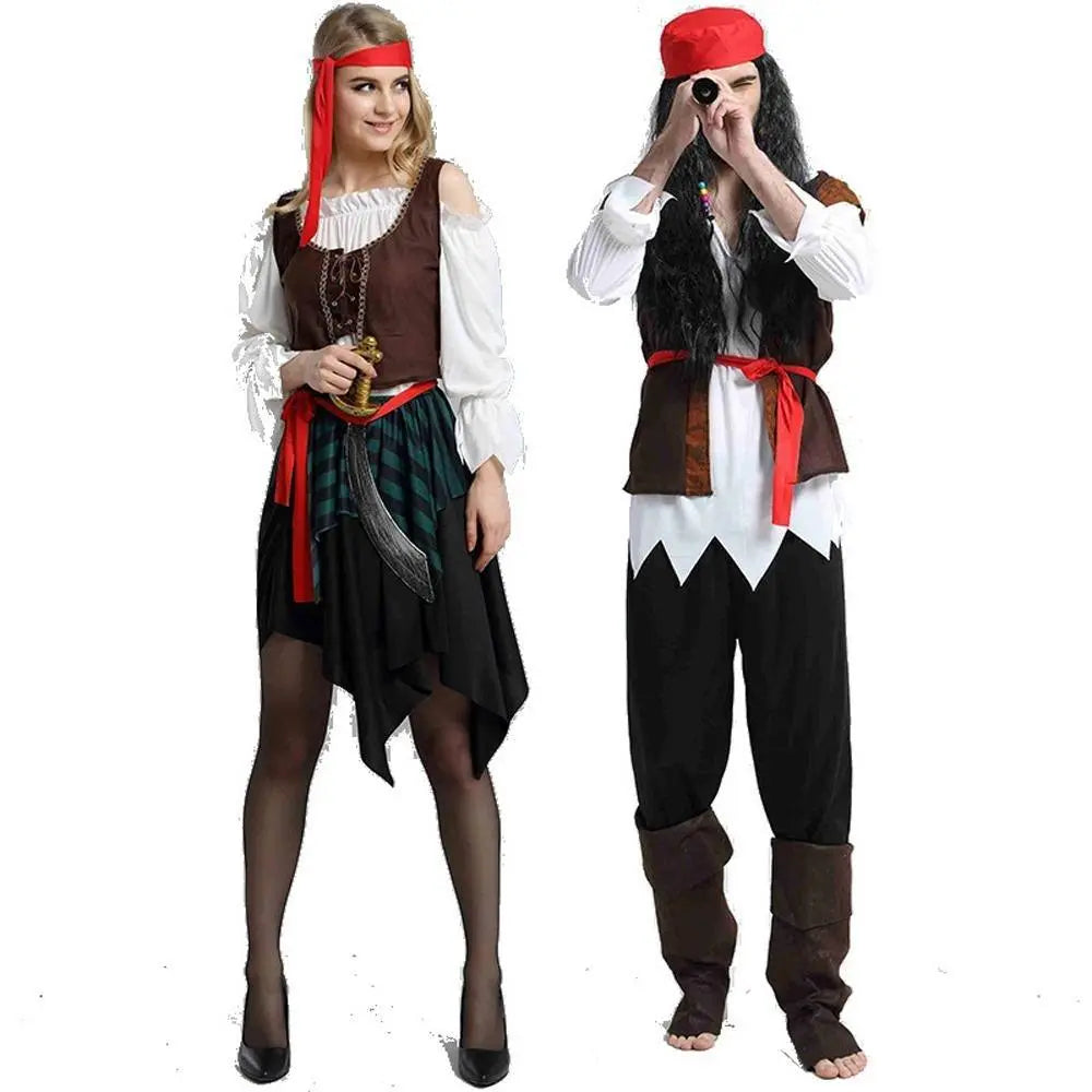 Couples Pirate Outfit Cosplay Costume Fancy Dress Halloween For Adult - Pajamasbuy