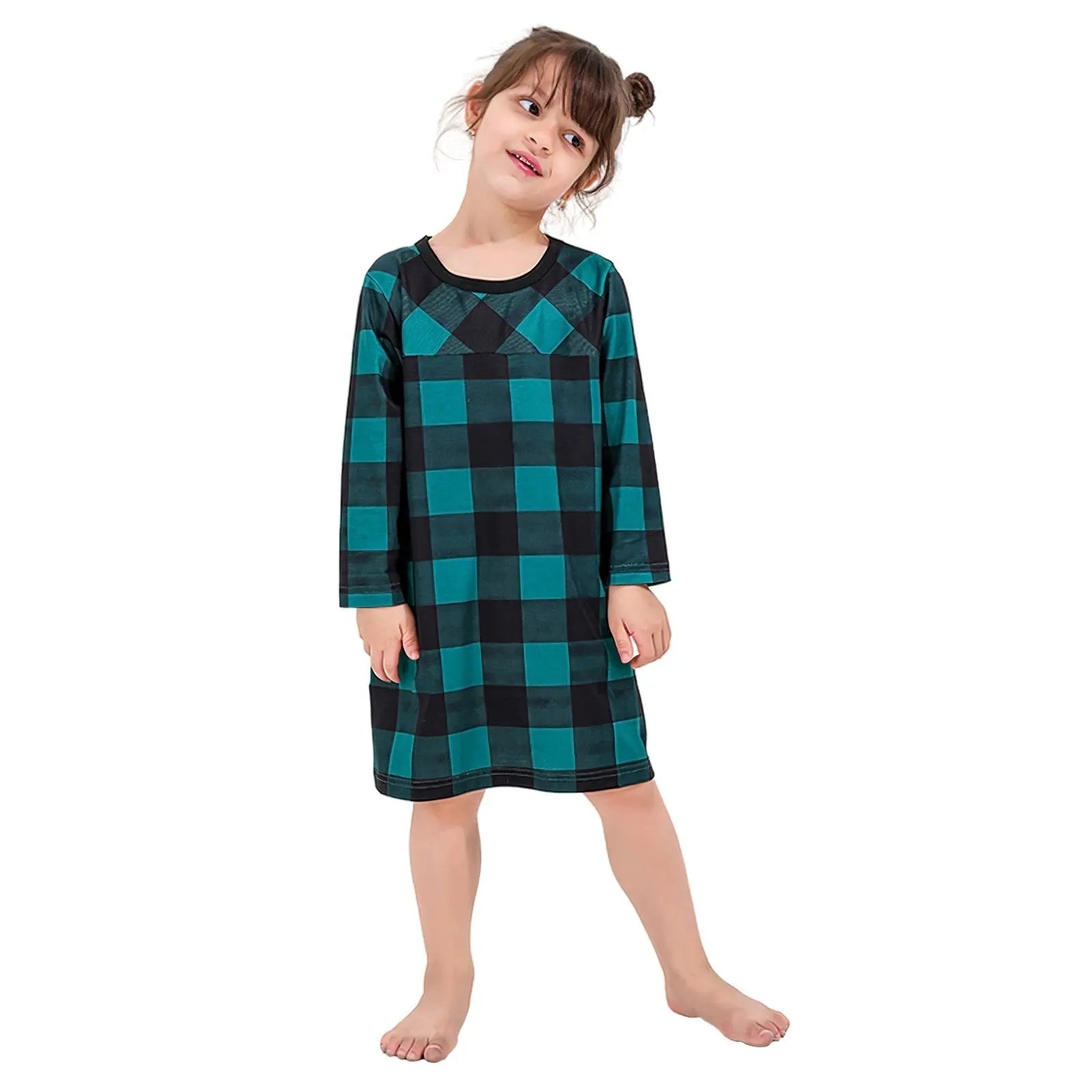 Dark Green Plaid Christmas Family Couples Matching Pajamas Party Sets - Pajamasbuy