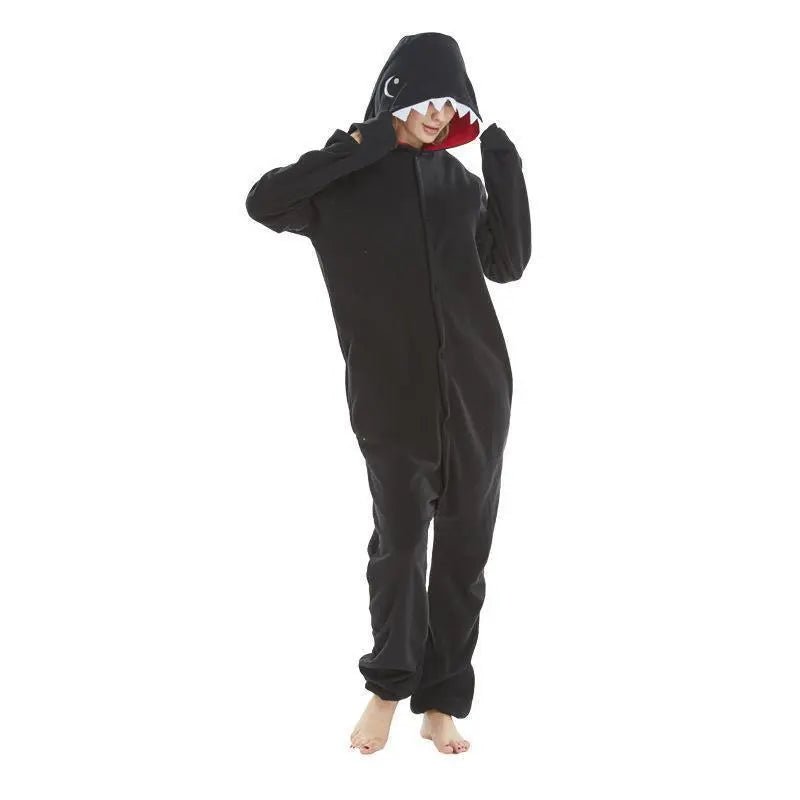 Dark Shark Animal Kigurumi Onesies Pajamas For Adult - Pajamasbuy