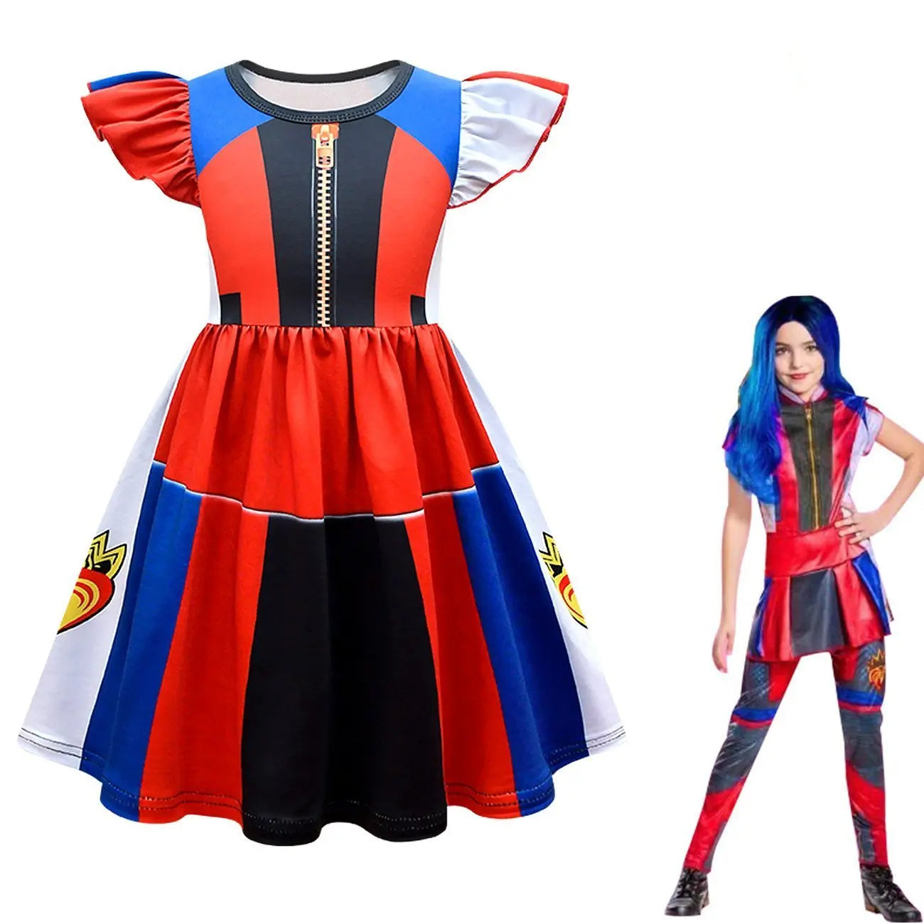 Descendants 3 Costume A - line skirt with flying sleeves Cosplay Dress - Pajamasbuy