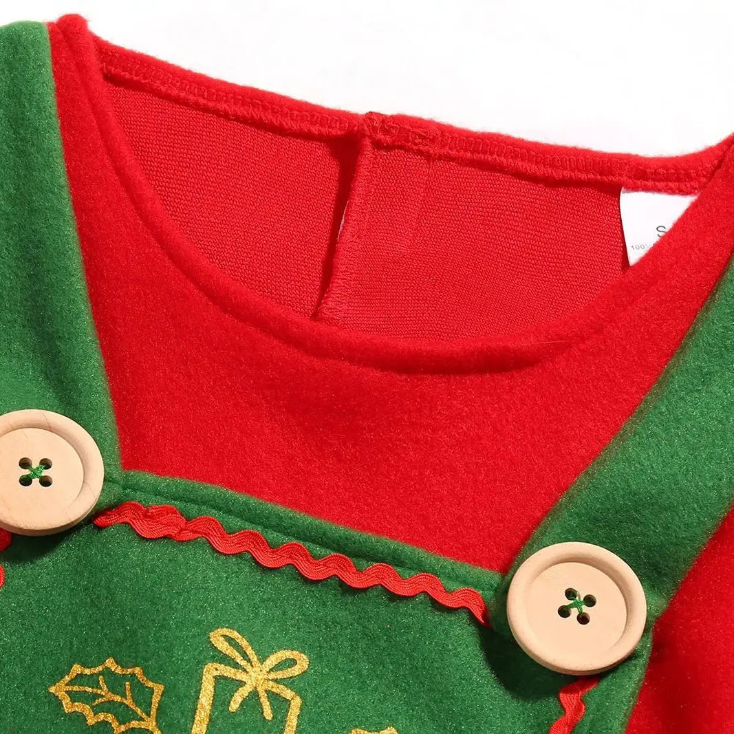 Elf Costume for Girls Boy Kids Christmas Party Dress Outfit - Pajamasbuy