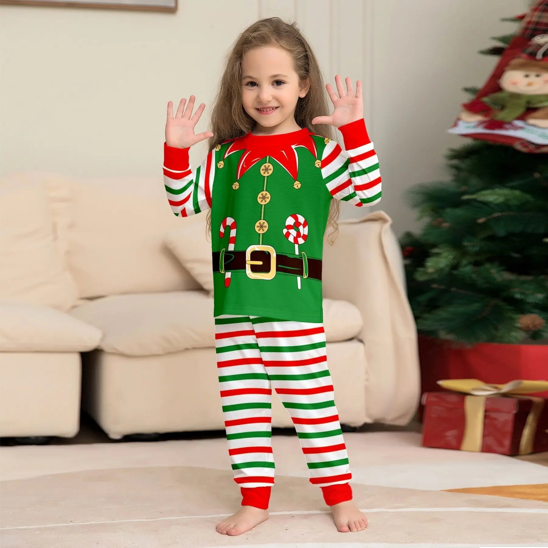 Elf Fun Print Christmas Family Matching Pajamas Party Sets - Pajamasbuy