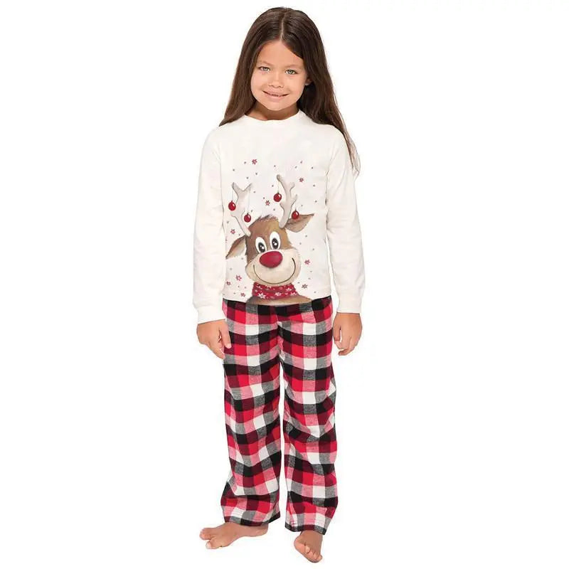 Family Matching Senta Elk Printed Long Sleeve Christmas Pajamas Set - Pajamasbuy