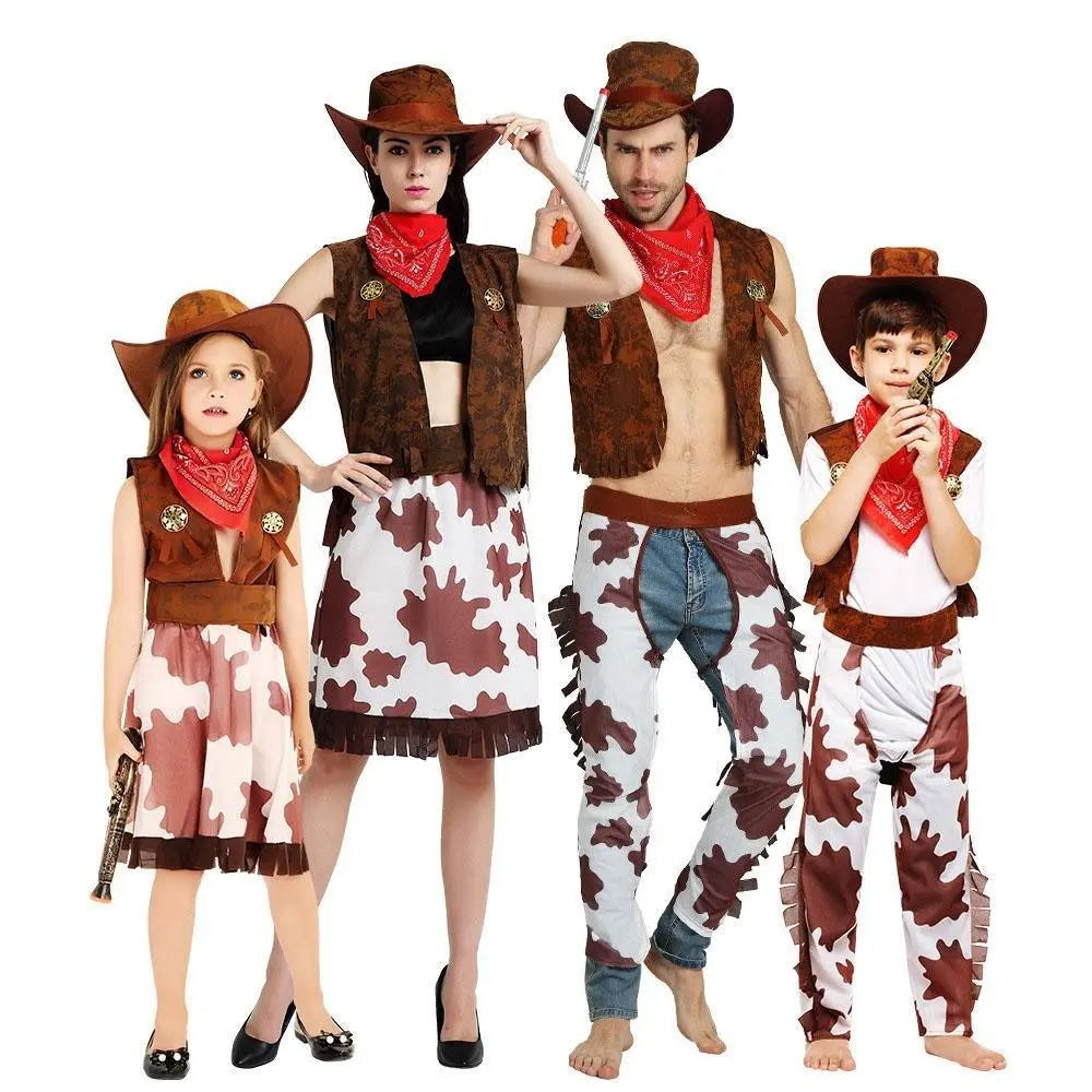 Matching outfit classic wild west fancy dress western cowboy stage costume - Pajamasbuy