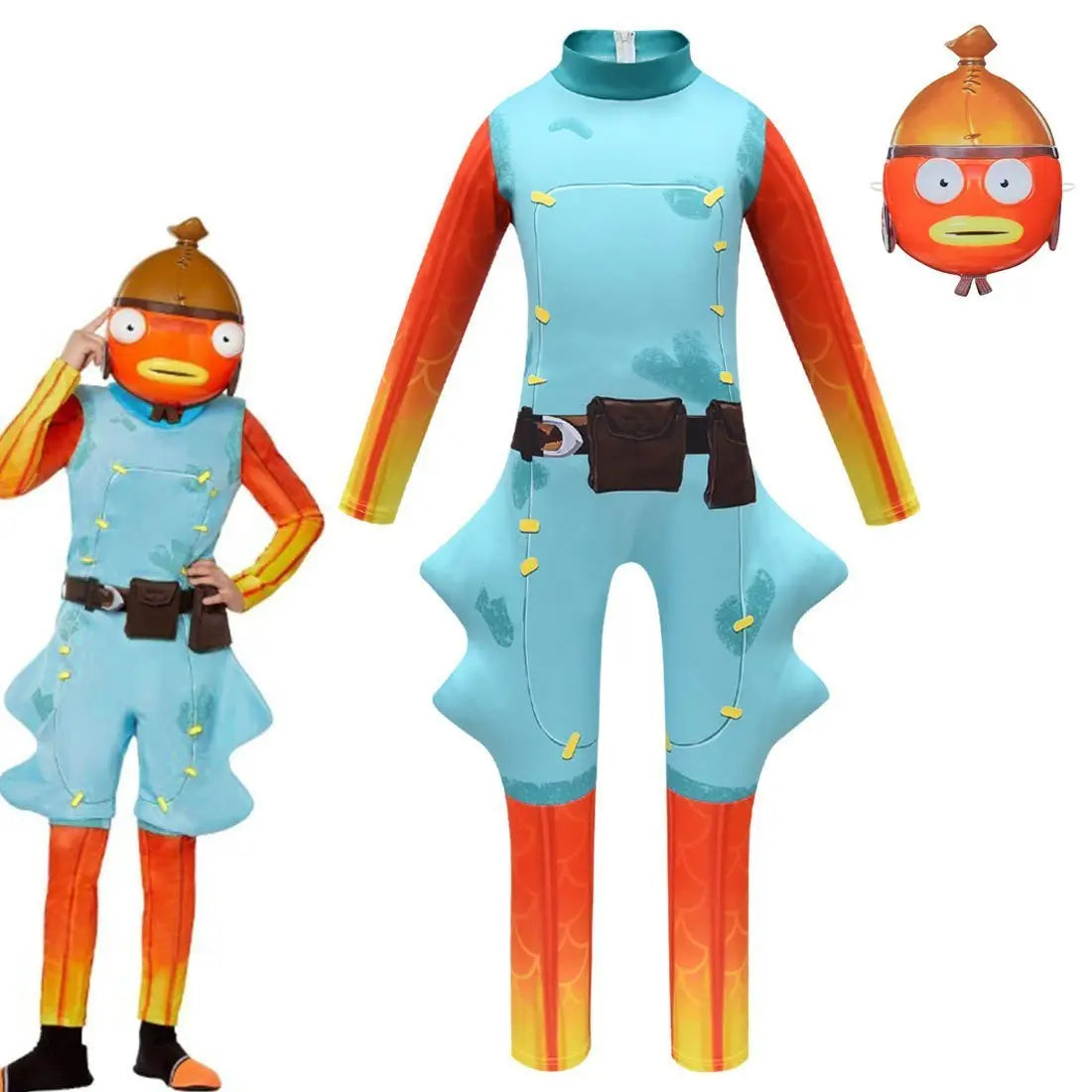 Fortnite Fishstick Cosplay Halloween Costumes Fish Jumpsuit - Pajamasbuy