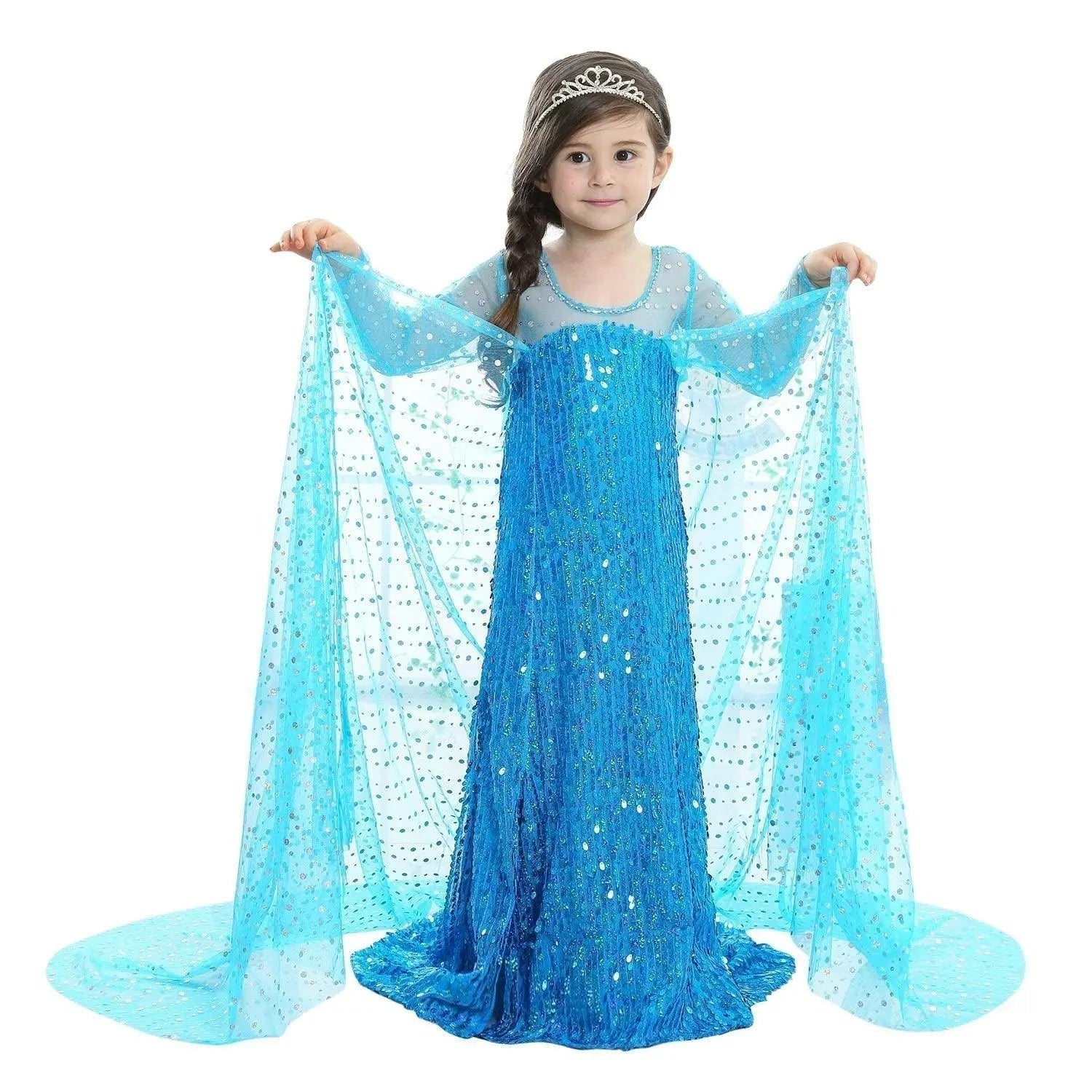 Frozen Elsa Costume Long Sleeve Girl Party Princess Dress - Pajamasbuy