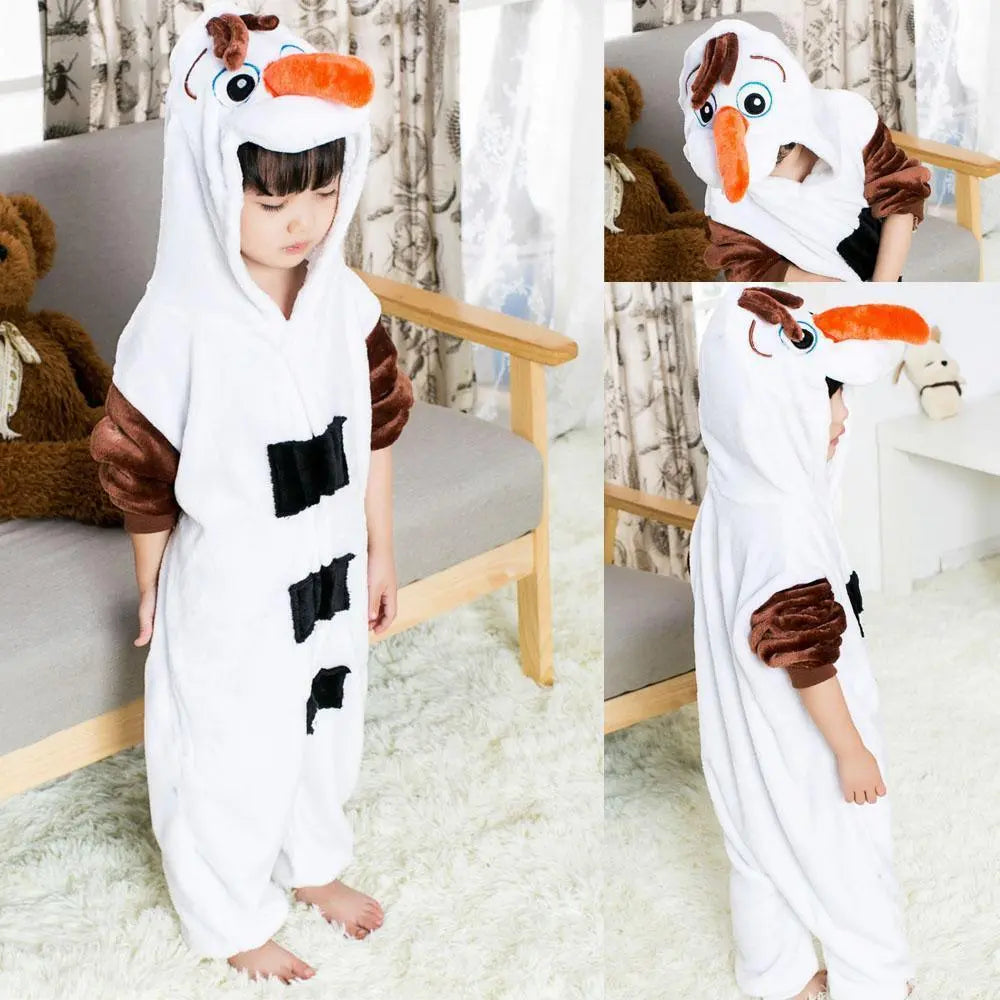 Frozen Olaf Snowman Kids Kigurumi Onesies Pajamas Costume - Pajamasbuy