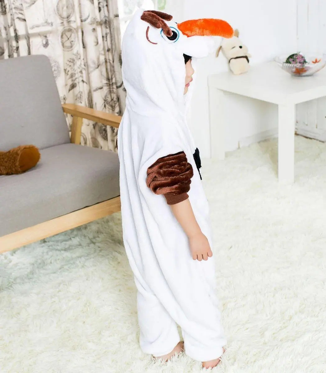 Frozen Olaf Snowman Kids Kigurumi Onesies Pajamas Costume - Pajamasbuy