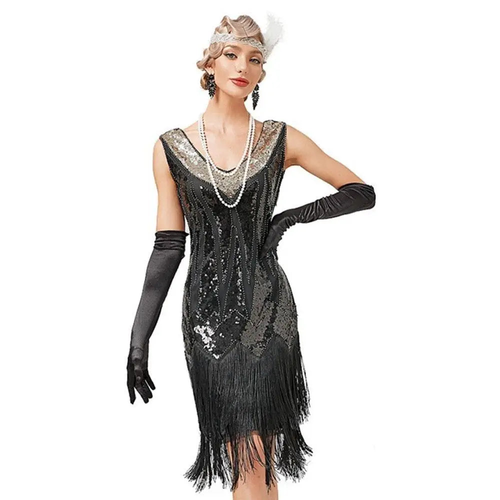 Gatsby 1920s Party Fringe Flapper Dress Retro Costume - Pajamasbuy