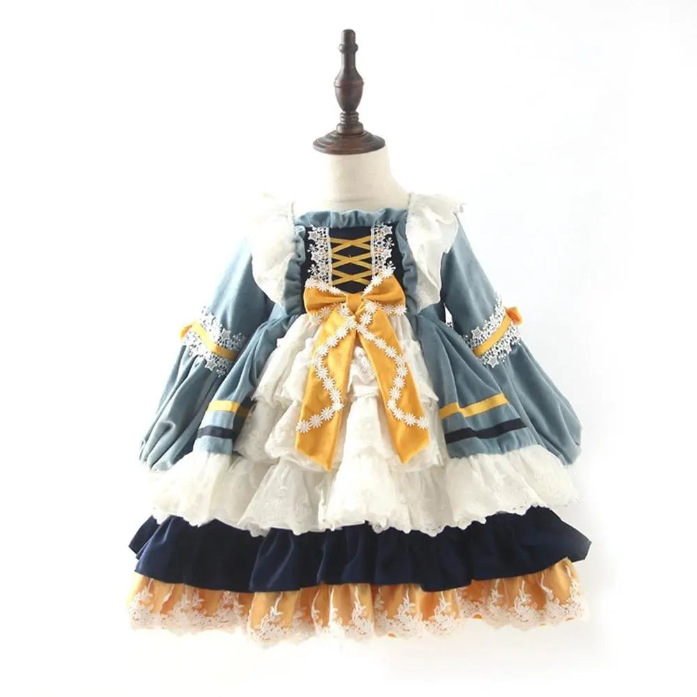 Girls Lolita Dres Children's Princess Dresses Velvet Tutu Skirts Costumes Party - Pajamasbuy