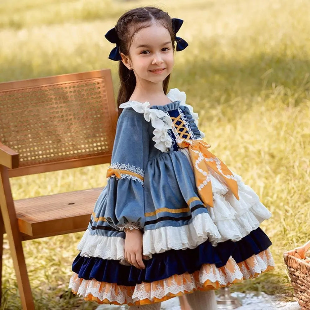 Girls Lolita Dres Children's Princess Dresses Velvet Tutu Skirts Costumes Party - Pajamasbuy