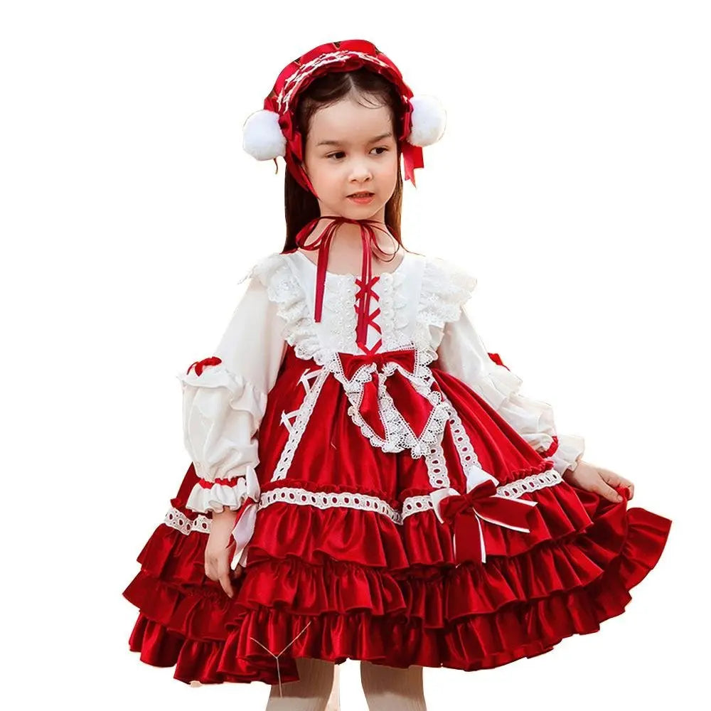 Girls' Lolita princess dress annual Korean velvet Tutu skirt Costumes Party - Pajamasbuy