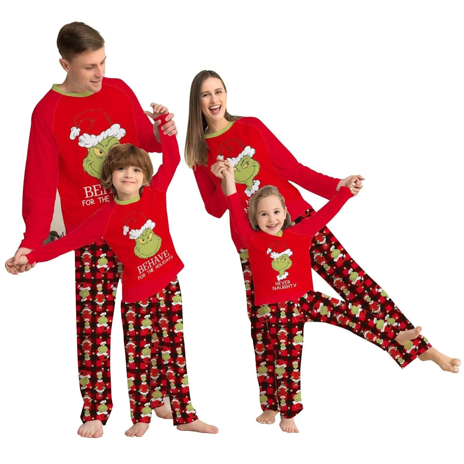 Grinch Letter Christmas Family Couples Matching Pajamas Party Sets - Pajamasbuy