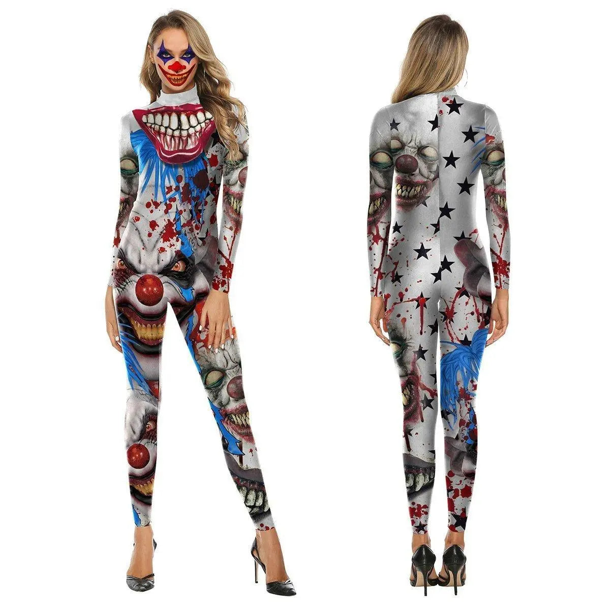 Halloween Adult Street Show Clown Cosplay Costume Polyester Bodysuit - Pajamasbuy