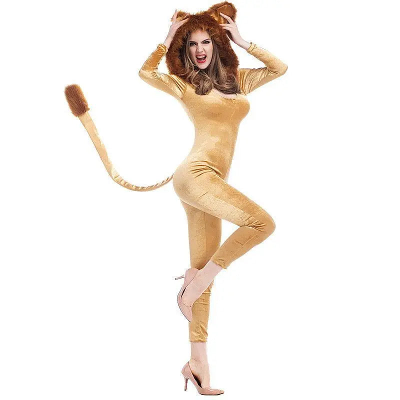 Halloween Animal Leo Lion Performance Cosplay Costume for Women - Pajamasbuy