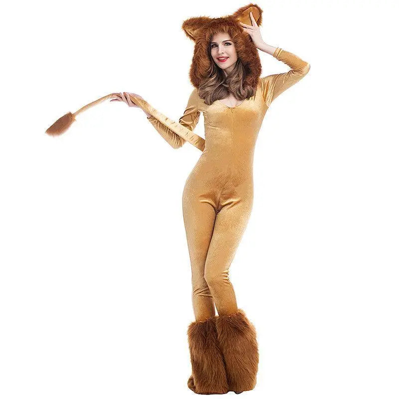 Halloween Animal Leo Lion Performance Cosplay Costume for Women - Pajamasbuy