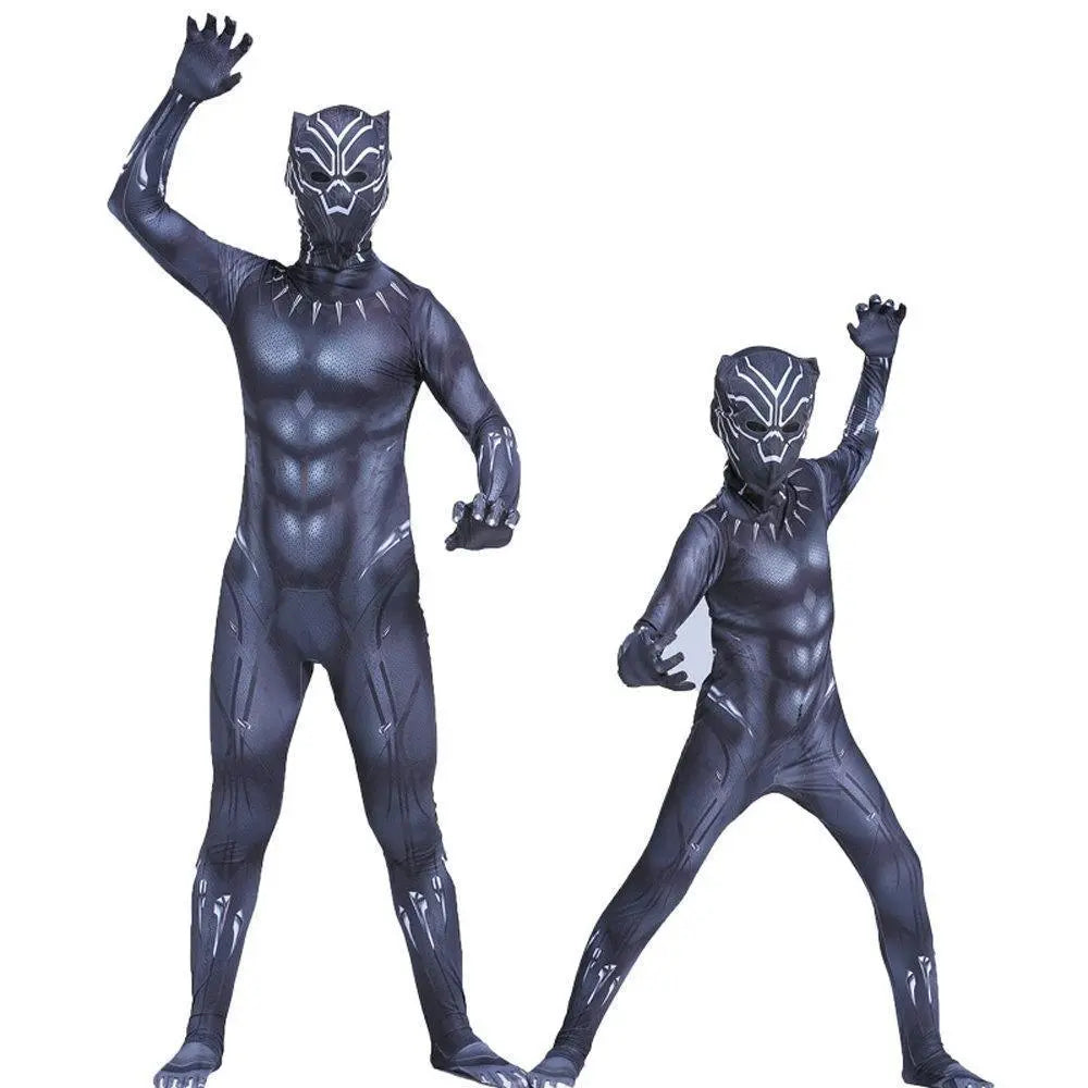 Halloween Black Panther Kids Men Cosplay Costume Zentai Bodysuit - Pajamasbuy